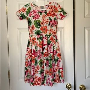 Lularoe Amelia dress Hawaiian print Size XS EUC